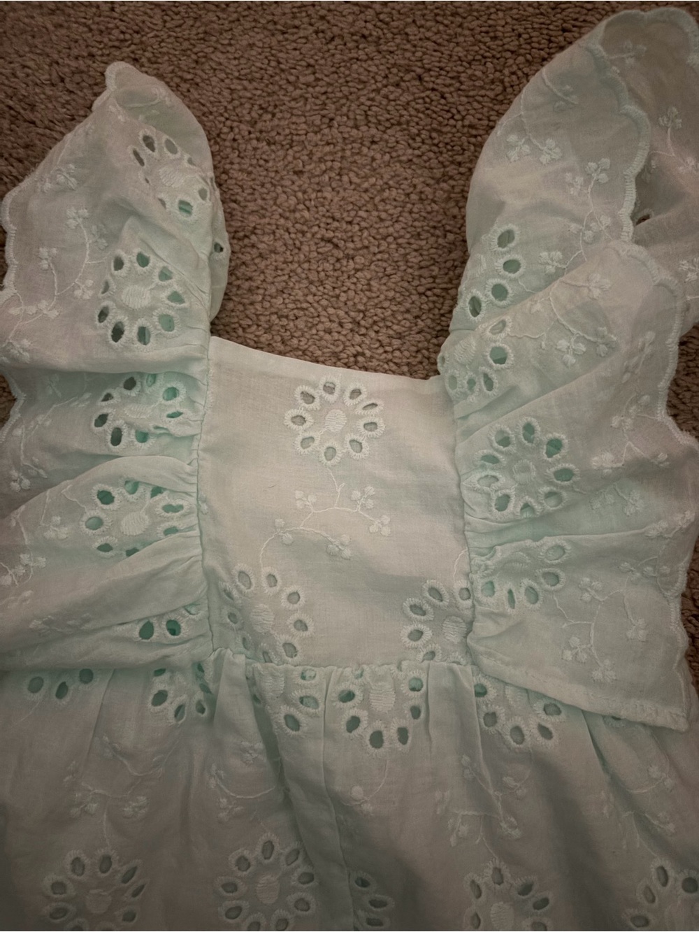 Zara Mint Green Eyelet Ruffle Dress